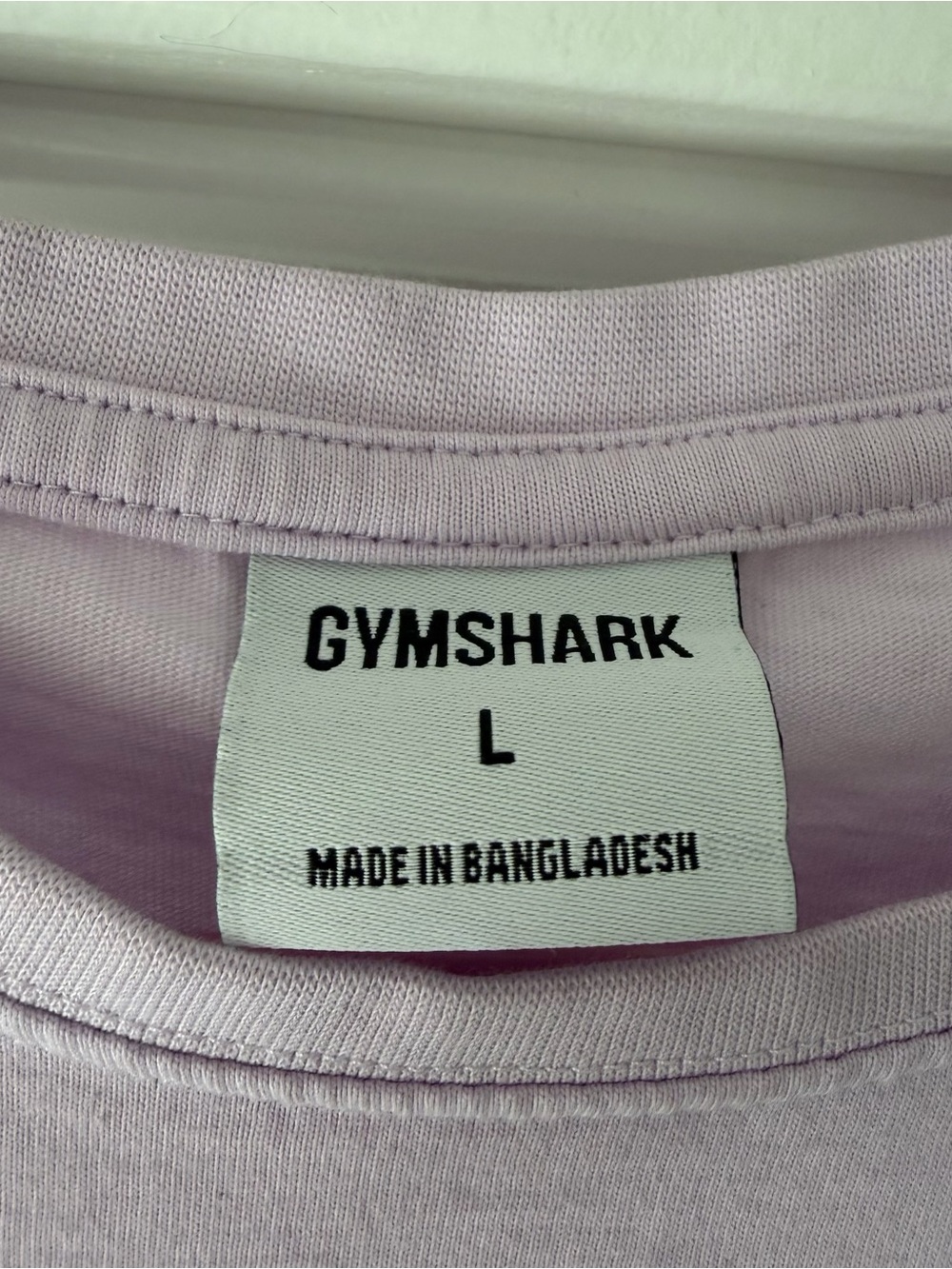Gymshark Lilac Short Sleeve Cropped Tee with Black Logo (large) - Picture 3 of 4